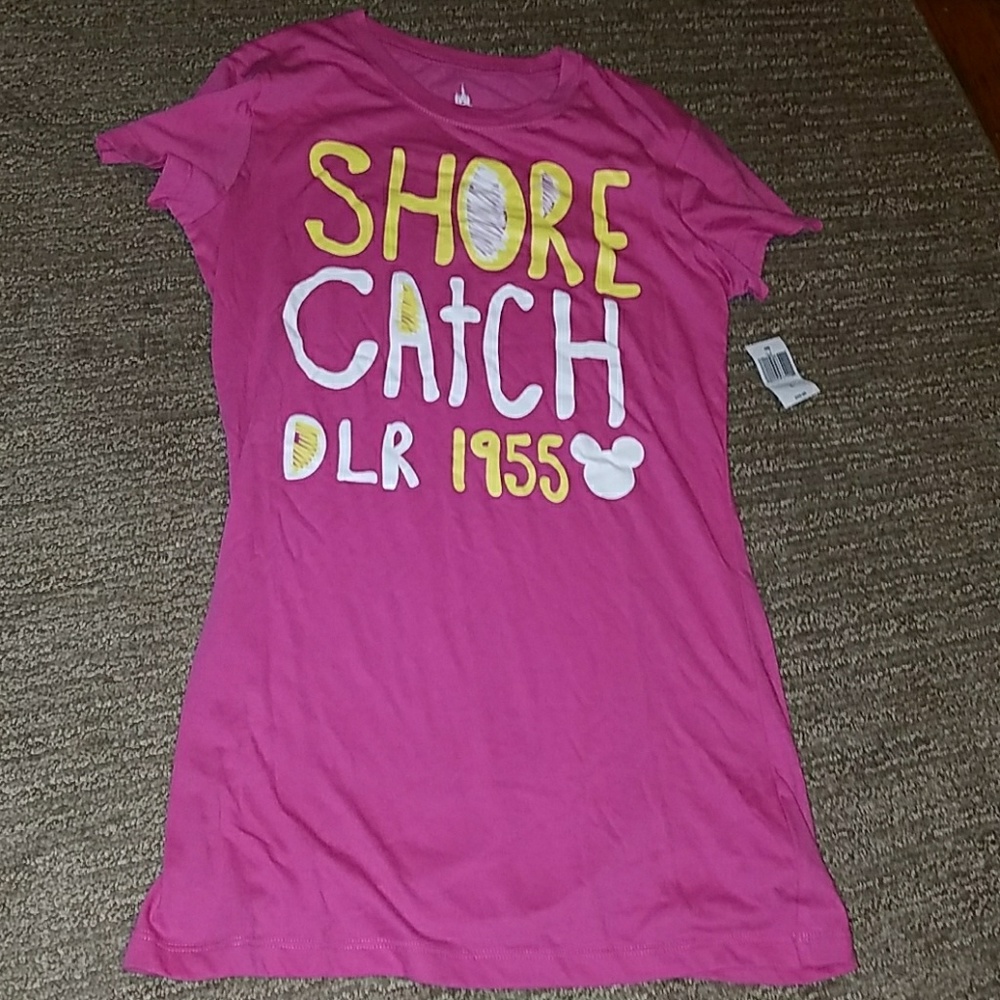 Nwt Disney Parks Shore catch pink tee small